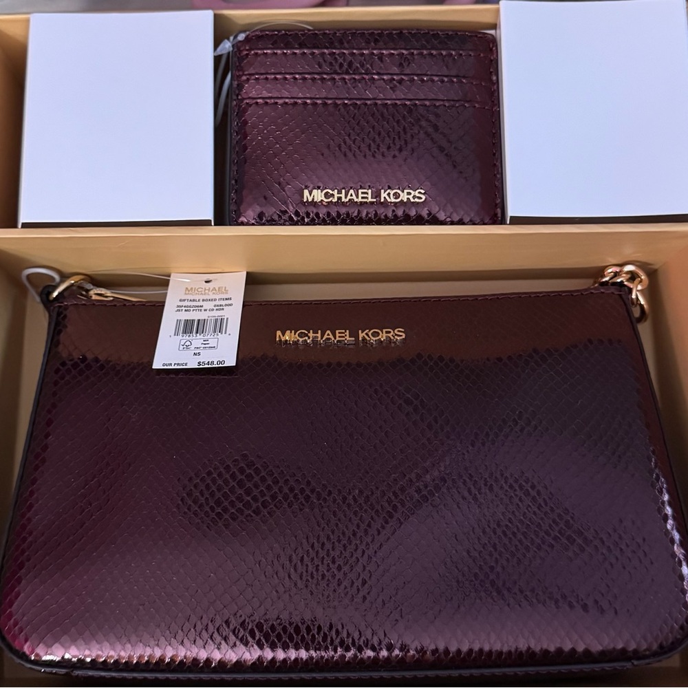 Michael Kors burgundy colored small handbag - new in Gift Box